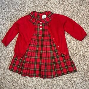 6m Little Me dress & H&M cardigan